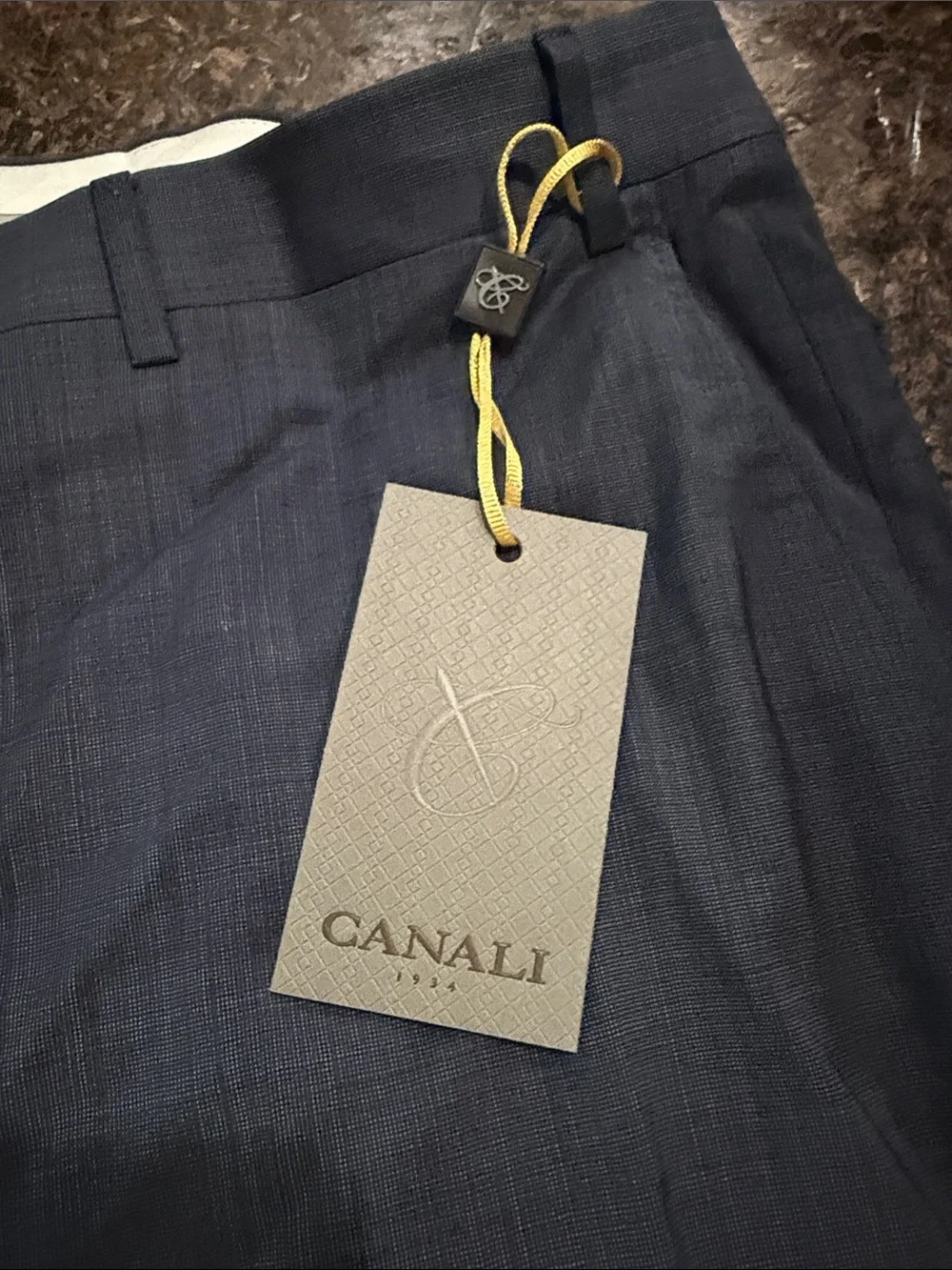 Canali Men's Charcoal Micro-Check Flat Front Dress Shorts